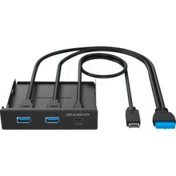 GRAUGEAR GG 18030 - USB 3.1, 3 puertos Bay Hub, 2 USB 3.0 a, 1 USB 3.1 C, negro