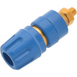 HIRSCHMANN TEST & MEASUREMENT PKI 10 A AU BL - Abrazadera de poste, 4 mm, azul, chapado en oro