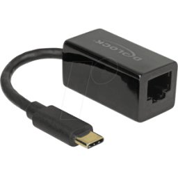 DELOCK 65904 - Adaptador USB 3.0 tipo-C™>1 LAN RJ45 compacto negro