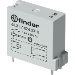 FINDER FIN 45.31.7 12V - RELÉ DE IMPRESIÓN, 1 NO, 16 A, 12 V CC
