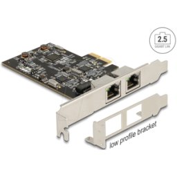 DELOCK 89392 - Tarjeta de red, PCIe, 2,5 Gigabit Ethernet, 2 RJ45