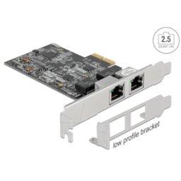 DELOCK 89530 - Tarjeta de red, PCI Express, 2,5 Gigabit Ethernet, 2 RJ45