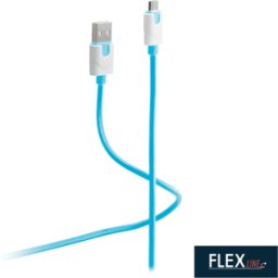 FLEXLINE FLX FL31-72031 - Cable de carga USB a conector macho a USB Micro B, azul, 2 m