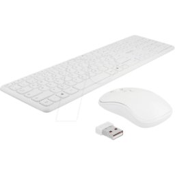 DELOCK 12703 - Combinación de teclado y ratón, radio, blanco