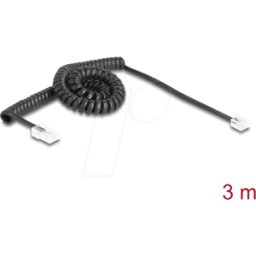 DELOCK 88480 - Cable telefónico / espiral, clavija RJ11 / clavija RJ45, 3 m