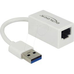 DELOCK 65905 - Adaptador USB 3.0 tipo-A>1 LAN RJ45 compacto blanco