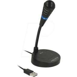 DELOCK 65868 - Micrófono, USB, soporte, botón táctil Mute