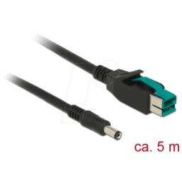 DELOCK 85501 - PoweredUSB cable male 12V > DC 5,5 x 2,1 mm, 5 m