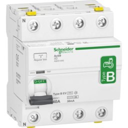 SCHNEIDER ELECTRIC A9Z51440 - Disyuntor diferencial de estación de carga eléctrica, 4P,
