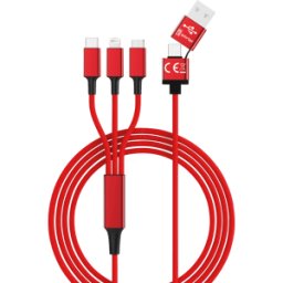 SMRTER HYDRA ULT RD - Cable de carga, USB/USB-C -> micro USB, Lightning & USB T