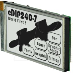 DISPLAY VISIONS LCD EDIP240J7LW - Pantalla gráfica LCD, 240x128 píxeles, bw-ws positivo