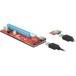 DELOCK 41423 - Tarjeta DELOCK RISER PCIe x1 > PCIe x16 con cable USB de 60 cm