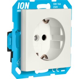 ION INDUSTRIES ION 10300215 - Enchufe de pared RA con protección táctil V1/J1/D1, blanco alpin