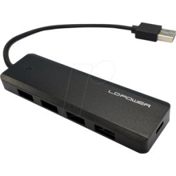 LC POWER LC-HUB-U3-4-V2 - Concentrador USB 3.0, 4 puertos, fuente de alimentación U
