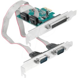 DELOCK 90413 - 2 puertos RS 232, serie, 1 puerto DB25, paralelo, tarjeta PCIe