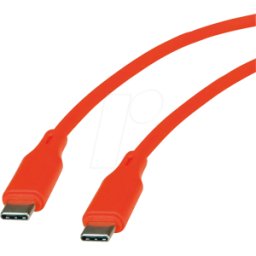 ROLINE 11029124 - Cable USB 2,0, C macho a C macho, silicona, 60W, naranja, 1 m.