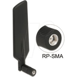 DELOCK 12409 - Antena, 4G, WLAN, banda doble, conector RP-SMA, articulaci&oacut