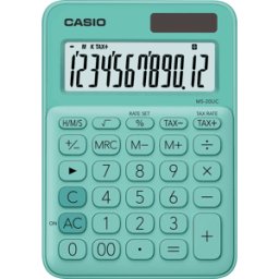 CASIO MS20UC-GN - Calculadora de sobremesa CASIO, solar, verde
