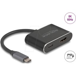 DELOCK 64199 - Adaptador USB-C a HDMI, 8K 60Hz, HDR, PD 100 W