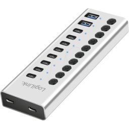 LOGILINK UA0448 - USB 3,2 Gen 1 Hub, 10 puertos, USB-A/C..