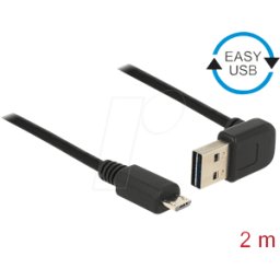 DELOCK 83536 - Cable USB 2.0, enchufe EASY a, etc. En conector Micro B, 2 m
