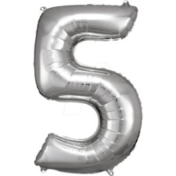 AMSC BALLON 5 SI - AMSCAN Foil Globo número 5 plata