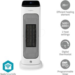 NEDIS N HTFA20WTW - Ventilador de aire caliente WLAN, 2000 W.