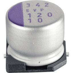 PANASONIC SVP 120/10 - Condensador de polímero, 120µF, 10V, 2000h, ESR bajo