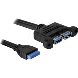 DELOCK 82941 - Cable USB 3.0, conector hembra de poste a 2 puertos USB 3.0 a, 0