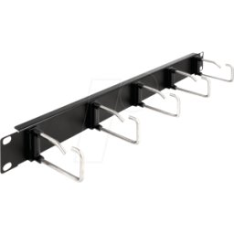 DELOCK 66918 - Panel de gestión de cables de 19" 1U, 5 soportes, negro