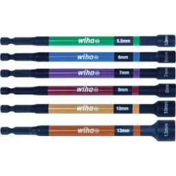 WIHA 47035 - Llave de enchufe, 150 mm, código de color, 6 piezas