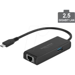 DELOCK 63826 - Tarjeta de red, USB tipo C, 2,5 Gigabit Ethernet, 1 RJ45, 1 USB