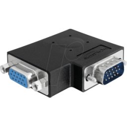 DELOCK 65345 - Adaptador VGA macho/hembra 90° acodado lateralmente.
