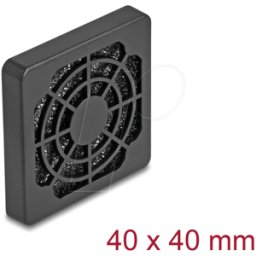 DELOCK 67309 - Rejilla de ventilador con filtro de polvo, 40 x 40 mm, negro