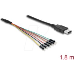 DELOCK 63989 - Convertidor USB 2.0 Tipo-A a interfaz UART TTL (3,3 V) con 6 pin