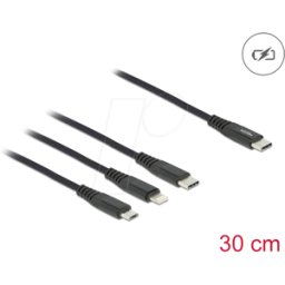 DELOCK 87148 - Cable de carga, conector USB-C -> Lightning™/USB-C/Micro-B