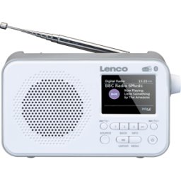 LENCO PDR-036WH - Radio DAB+/FM, pantalla TFT, Bluetooth, portátil, batería