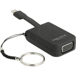DELOCK 63941 - Adaptador USB tipo C > VGA (modo antiguo DP) - llavero