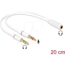DELOCK 65585 - Cable de audio, conector jack de 3,5 mm a 2 conectores macho, 0,