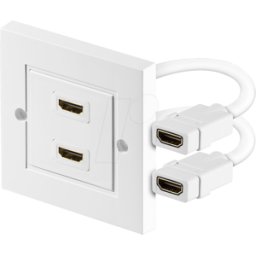 GOOBAY 51723 - Conector de pared HDMI con 2 x conector hembra HDMI / conector h