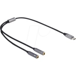DELOCK 66616 - Adaptador, conector USB-C -> 2 conectores jack, 24 bits, 96 kHz