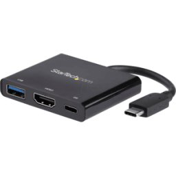 STARTECH.COM ST CDP2HDUACP - Adaptador multipuerto USB 3,0 Tipo-C a HDMI, USB-A, negro