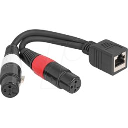 DELOCK 88178 - Extensor y adaptador de audio XLR, Cat. 5, 20 cm