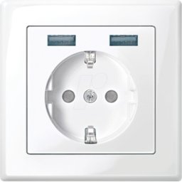 MERTEN EL ME USB SET1 - M-SMART, toma de corriente USB, 2x tipo A, blanco polar, brillan