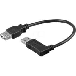 GOOBAY 95702 - Cable alargador USB 2.0 Hi-Speed 90° 0,30 m negro