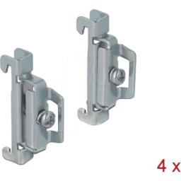 DELOCK 66231 - Abrazadera de extremo de riel DIN de acero inoxidable 4 piezas