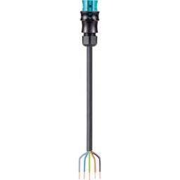 WIELAND RST20I5 KSB 5 TB - Cable RST Classic 20i5, toma > extremos libres azul turquesa