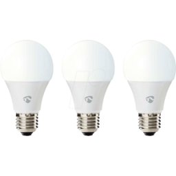 NEDIS N WIFILRW30E27 - Luz inteligente, lámpara, E27, 9W, WiFi, Pack de 3