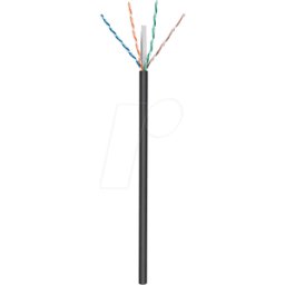 GOOBAY 77625 - Cable de red para exteriores CAT.6, U/UTP, 100 m, negro