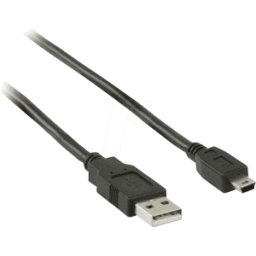 NEDIS N CCGB60300BK20 - Cable USB 2.0, conector a > miniconector de 5 polos, 2 m, negro